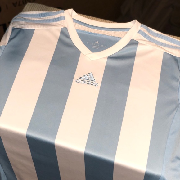 adidas Shirts Adidas Soccer Shirt Blue And White Mens Xl Poshmark